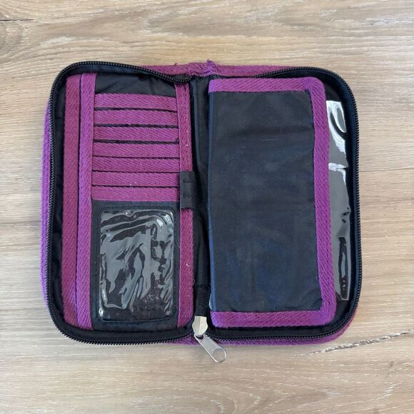 Vintage Y2K Hot Topic Amy Brown Black And Purple Wrap Around Fairy Wallet Goth - Picture 2 of 4